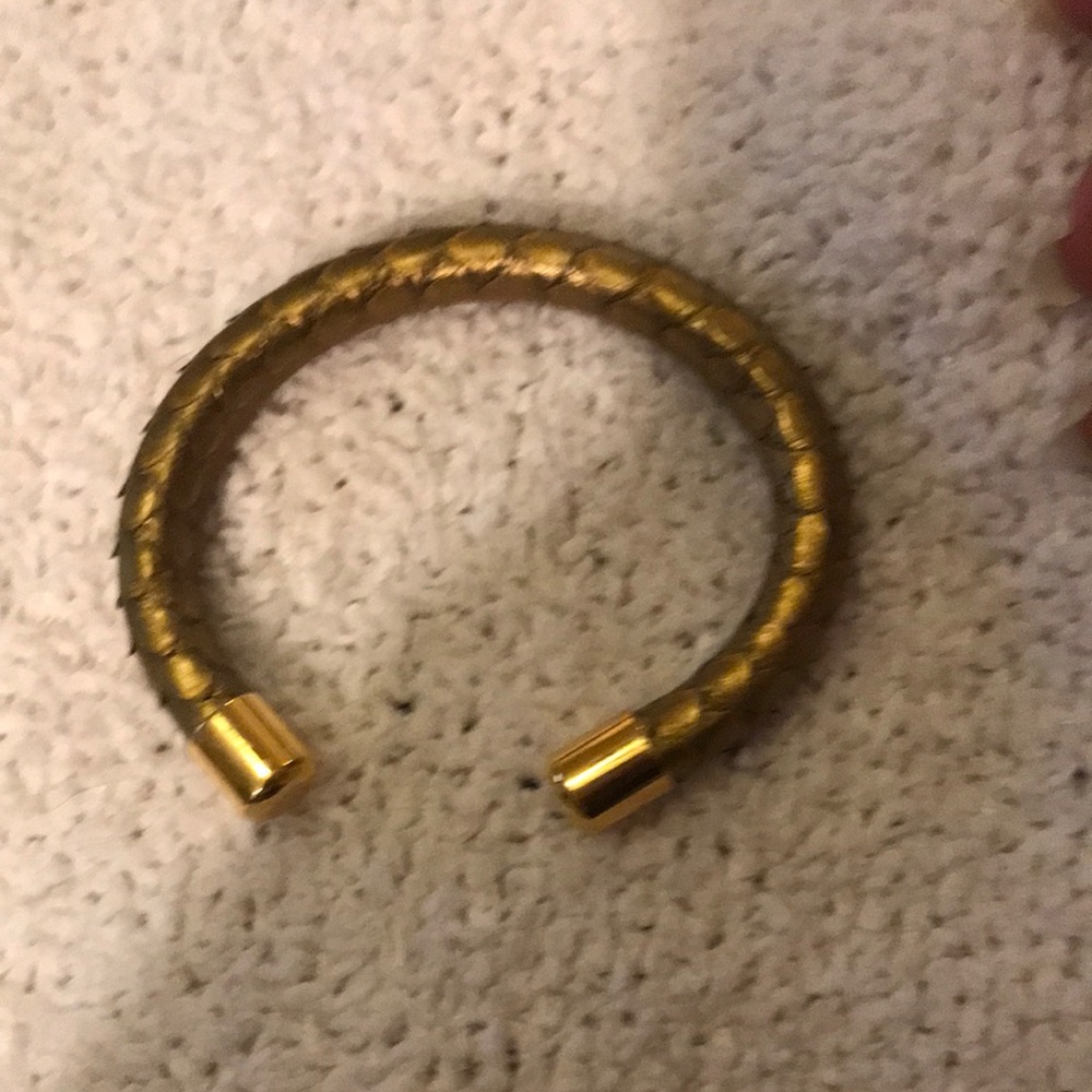 Rustic Cuff Gold Wrapped Leather Cuff Bracelet Brushed Gold